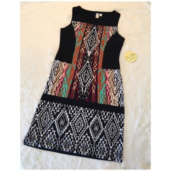 Print Stretch Dress, M - Picture 1 of 4